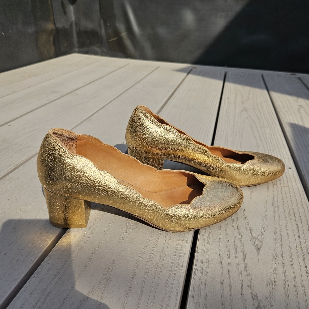 Sezane Gold Heels